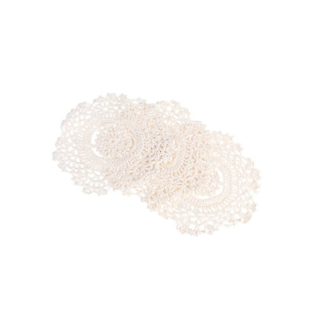 

NICEXMAS 3 Pcs 14cm Round Lace Crochet Coasters Handmade Vintage Cup Mats Hollow Fashion Placemats Drink Pads