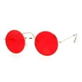 thumbnail image 2 of SA106 Retro Vintage Flat Color Circle Round Lens Sunglasses Gold Red, 2 of 4