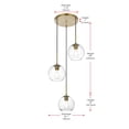 thumbnail image 3 of Maklaine Modern 3 - Light Metal Pendant in Brass and Clear Finish, 3 of 9