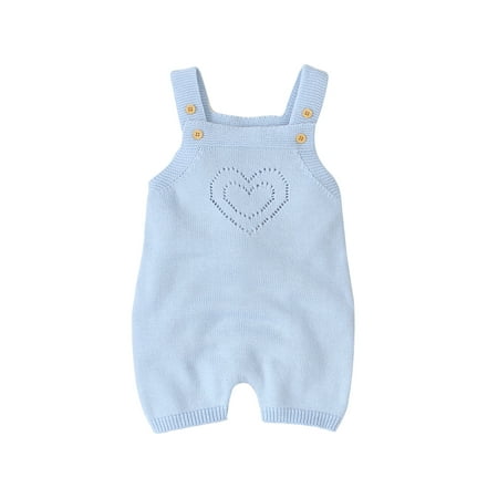 

QILINXUAN Baby s Knitted Sling Romper Contrast Color Cute Cartoon Rabbit Pattern Sleeveless Infant Boy Girl Playsuit