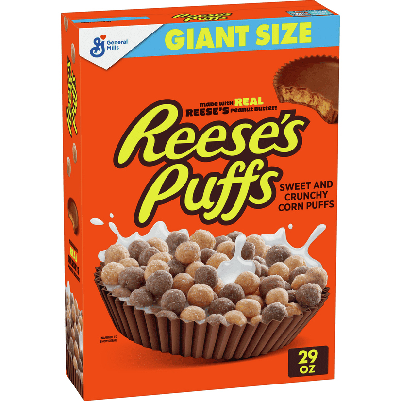 Reese's Puffs Cereal, Chocolate Peanut Butter, with Whole Grain, 29 oz