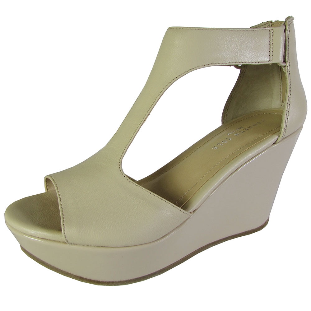 Stella Open Toe Wedge Shoe, Bone 