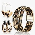 thumbnail image 3 of Collar con borlas de leopardo y pelo de caballo con trébol de cuatro hojas, pendientes largos de moda, collar de traje, cadena de suéter para mujer, 3 of 5