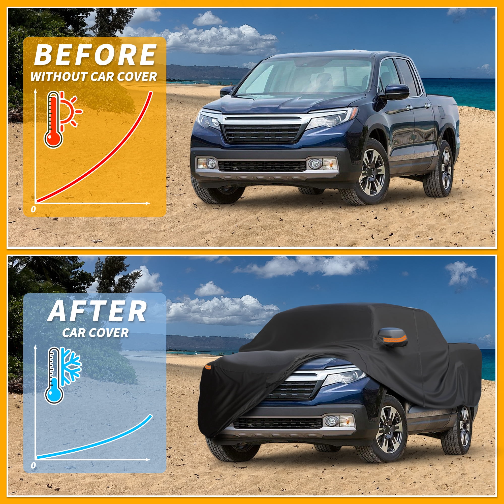 Unique Bargains Durable Waterproof Car Cover Black ["for Honda Ridgeline"]