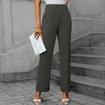 thumbnail image 2 of WTOBBY Women's Autumn Ready Straight Leg Dress Pants in Nine Point Harlan Style for Business Casual Office Wear, Weekend Events and Seasonally Appropriate Smart Style,Light Gray XL, 2 of 5