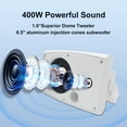 thumbnail image 3 of Altavoces para exteriores Herdio 400 W, 6.5 pulgadas, con cable, impermeables (par), 3 of 8