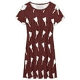 thumbnail image 3 of Mississippi State White Cowbell Dress Fashion Beach Short Sleeve Dresses Female Party Printed Sundress, 3 of 7