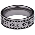thumbnail image 4 of Tribal Wolf Instinct Tungsten Carbide Ring, 4 of 6
