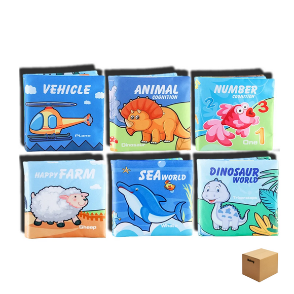 "6 Libro Estimulacion Temprana Sensorial Didactico Para Bebes Belug, Multicolor "