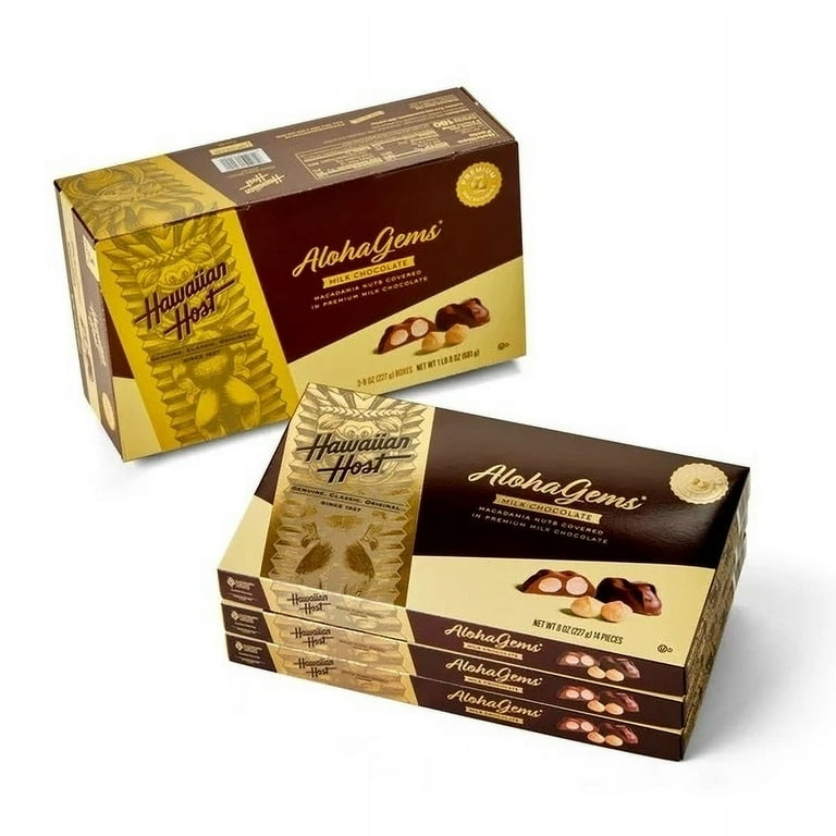 Hawaiian Host Aloha Gems Milk Chocolate Covered Macadamia Nuts, 8