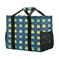 thumbnail image 2 of Cute Frogs with Flowers Reusable Grocery Bags with Handle Side Pocket Waterproof Shopping Portable Tote, 2 of 8
