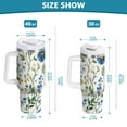thumbnail image 6 of Yayeee 40oz Double-Wall Insulated Stainless Steel Tumbler with Handle Bottle, Blue Floral, 6 of 8