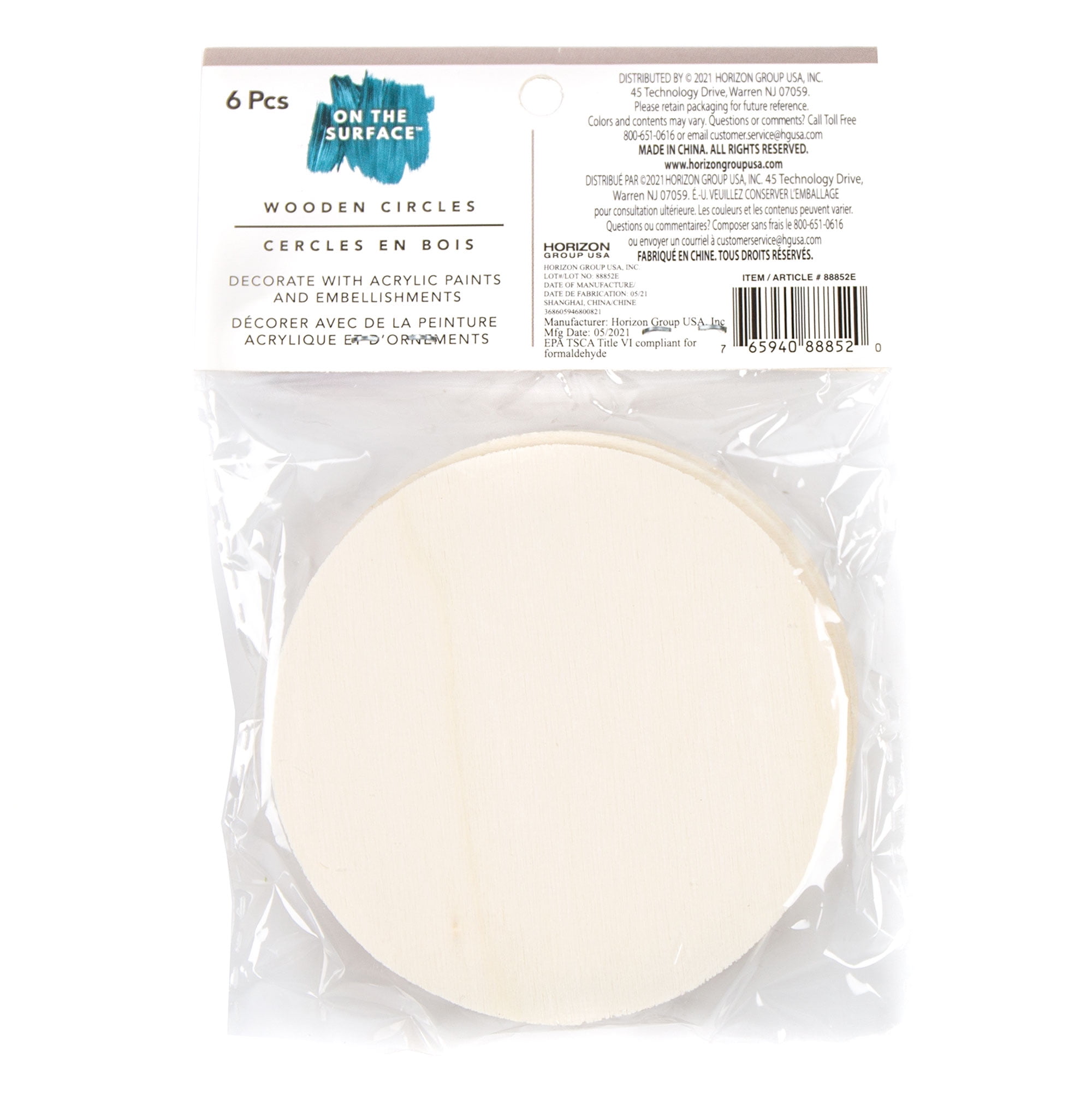 On the Surface Wooden Circles, 6-Pack Wood Circle Shapes On the Surface Wooden Circles, 6-Pack Wood Circle Shapes