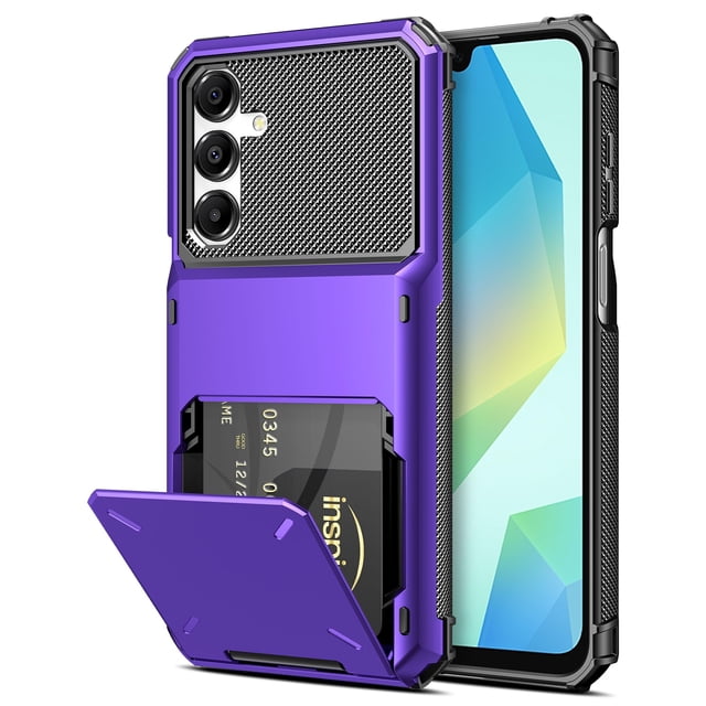 COOYA Funda tipo cartera para Samsung Galaxy A16 de 6.7 pulgadas, color morado
