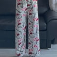 thumbnail image 4 of Sanrio-pantalones de pijama de Hello Kitty para mujer, pantalón suave de tela elástica doble de Anime, regalo de cumpleaños Kawaii, Halloween, 4 of 5