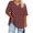 Wine, variant on Qiopertar Plus Size V-Neck Short Sleeve T-Shirts for Women Oversized Casual Polka Dot Summer Tops Basic Comfy Loose Fit Blouses, Red 5XL