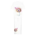 thumbnail image 5 of Atogsazn Two Piece Sets for Women Casual Summer Printed Round Neck Short Sleeve Tops And Wide-Leg Pants Suit White XXXXL, 5 of 5