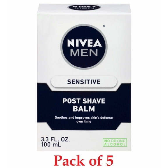 Nivea Men Sensitive Post Shave Balm 3.3Oz, 5-Pack