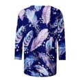 thumbnail image 5 of Lilgiuy Women's Printed Loose T-shirt Mid-length 3/4 Sleeves Blouse Round Neck Casual Tops 2022 Fall Winter, 5 of 5