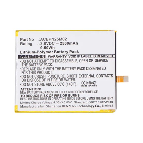 Batteries N Accessories BNA-WB-P8355 Cell Phone Battery - Li-Pol, 3.8V, 2500mAh, Ultra High Capacity Battery - Replacement for Micromax ACBPN25M02 Battery