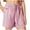 Pink, variant on Girl's Summer Solid Color Shorts Cotton Linen Shorts with Pockets Kids Elastic Waist Shorts Casual Sports Wear Girl Athletic Shorts