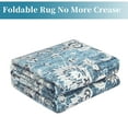 thumbnail image 4 of Garvee Persian Washable Rug 4' x 6' Bedroom Rug Vintage Floral Print Accent Rug Indoor Throw Floor Cover Foldable Thin Rug, Dark Blue, 4 of 6