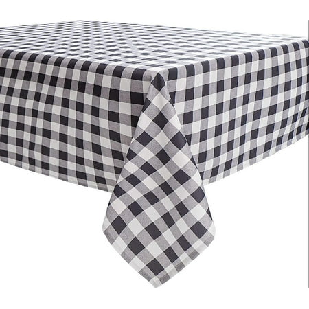 

Fabric Tablecloths 70 X 120 Rectangular Black/Grey Scottish Plaid Table Cover Water Resistant for Dining Kitchen Wedding and Parties etc Machine Washable