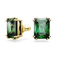 thumbnail image 2 of Pendientes Swarovski Stilla Stud, color verde, talla rectangular, tono dorado, 2 of 5