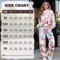 thumbnail image 7 of Xixirimido Pink Roses Floral Print Women 2 Piece Outfits Plus Size Tracksuit Fall Fashion Airport Lounge Set Long Sleeve Sweatshirts Wide Leg Pants Winter Sweatsuits, Small, 7 of 7