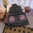 thumbnail image 4 of Chaleco de plumón de algodón para mujer, chaqueta sin mangas, abrigo bordado, elegante, talla grande, invierno y otoño, 4 of 5