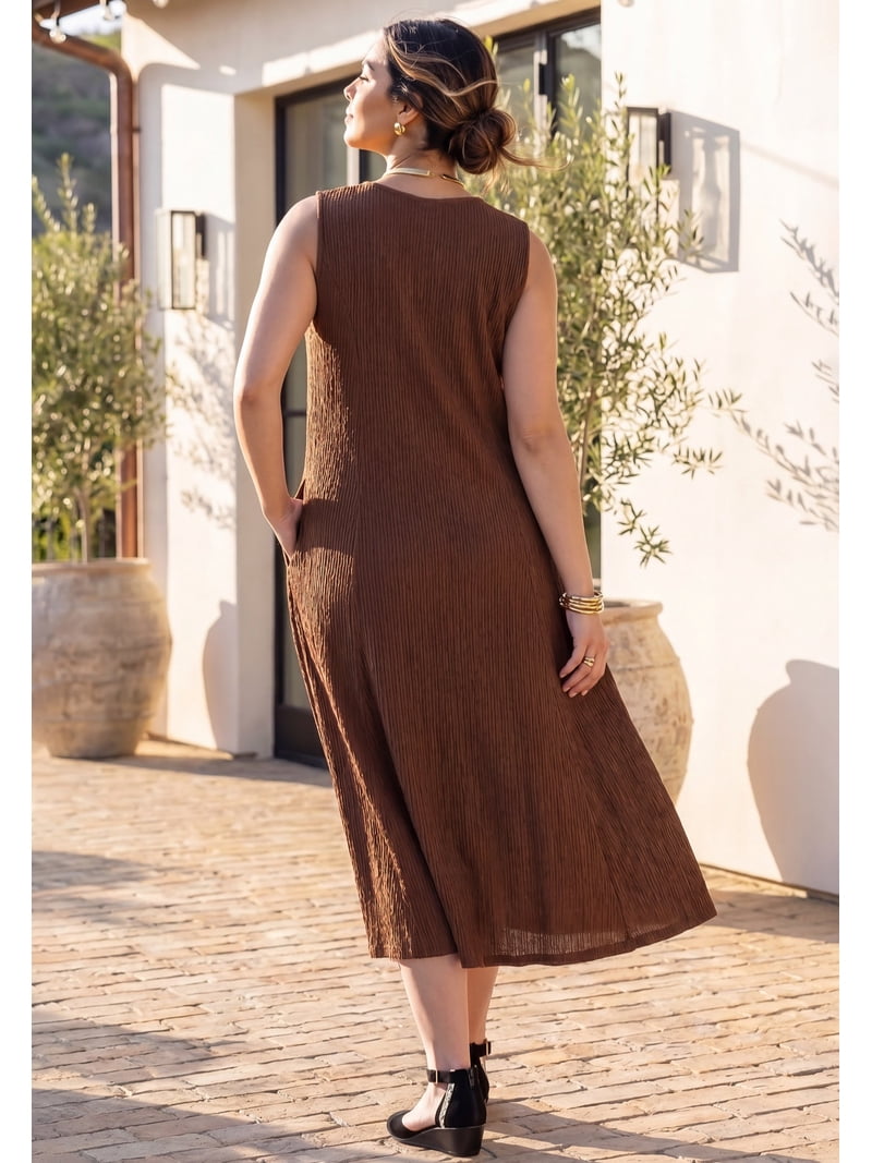 women's plus size jersey dress Lila Tie-Back Liquid Jersey Dress - / Coratina Green- Size4XL