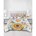 thumbnail image 2 of Twin XL Quilt Bedding Set, Colorful Daisy Floral Reversible Summer Quilt 3 Pieces, Spring Flowers Botanical Leaves Rustic Lightweight Bedspreads Coverlets with 2 Pillow Shams for All Seasons, 2 of 5