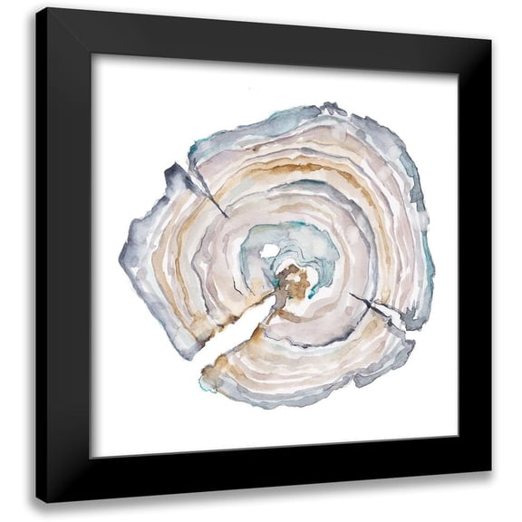 Harper, Ethan 12x12 Black Modern Framed Museum Art Print Titled - Watercolor Tree Ring I