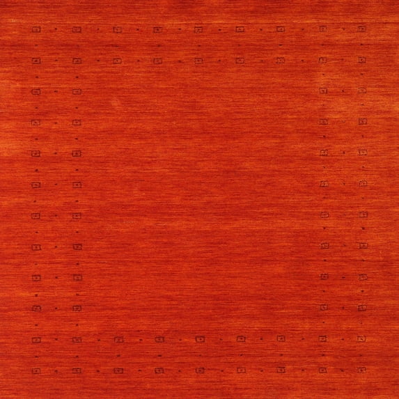 Ahgly Company Machine Washable Indoor Square Contemporary Red Area Rugs, 6' Square
