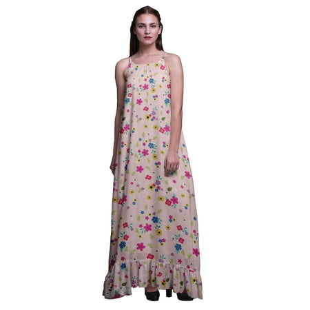 

Bimba Pale Pink Flower Artistic Spaghetti Strap Womens Sleepwear Nightgown Ladies Nightwear Nursing Sleep Dress X-Small