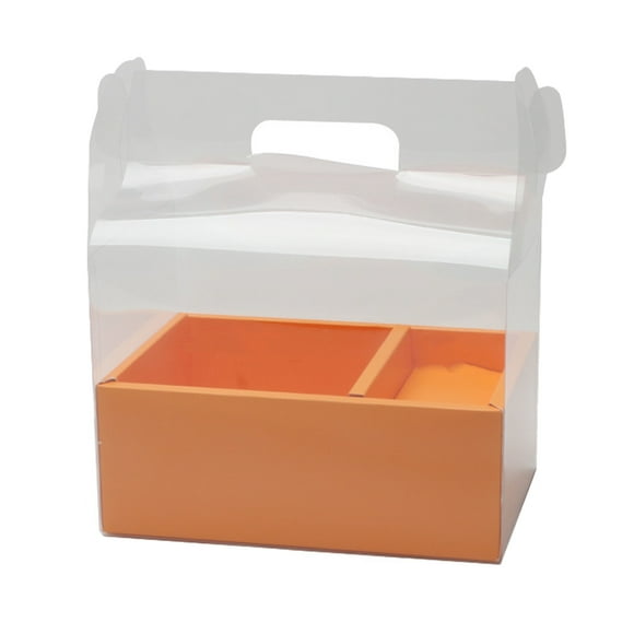 Caja de regalo Bolsa de pastel con asa Cajas de almacenamiento de flores Decoración Favor de fiesta Propuesta de compromiso decorativa Ceremonia Almacenamiento y organización del hogar Naranja Wosthever HA081341-04