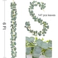 thumbnail image 4 of Hojas de eucalipto de guirnalda de eucalipto artificial, vid de eucalipto hecha a mano, guirnalda de hojas verdes, decoración de pared de boda   JM, 4 of 5
