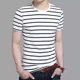 thumbnail image 2 of Tops Casuales A Rayas Elegantes De Manga Corta Para Hombre, 2 of 4