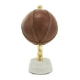 thumbnail image 6 of DecMode 6" Handmade Stitched Brown Globe with White Marble Base, 6 of 9