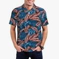 thumbnail image 3 of Balery Tropical Leaves Printed Men’s Short Sleeve Polo Shirt, Midweight Men's Shirt,Golf Polo shirts -3X-Large, 3 of 9