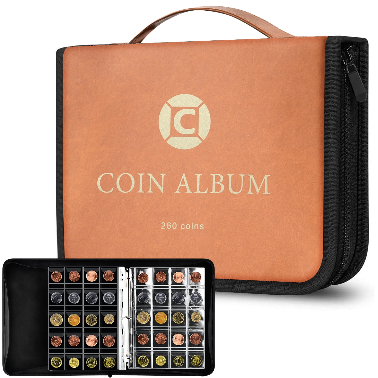 GWCASE Zipper & Carry Handle Coin Collection Holder Album
