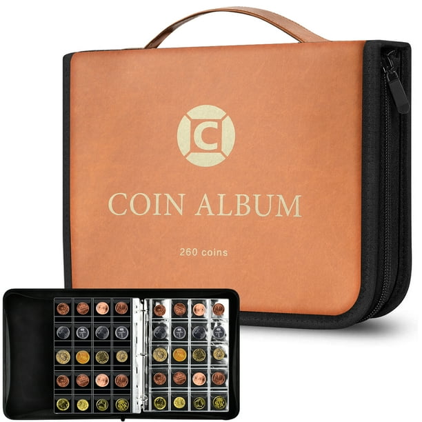 Gwcase Coin Collecting Supplies Storage Album 260 Pockets, 13 Sleeves ...