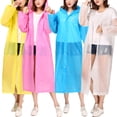 thumbnail image 2 of Frogued Unisex Reusable Portable Waterproof Hooded Outdoor Riding Long Raincoat Poncho (Yellow), 2 of 13