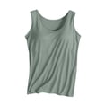 thumbnail image 3 of Womens Tank Tops with Built In Bras Sleeveless Comfy Cami Tank Tops Padded Going Out Summer Tops Workout Yoga Undershirt Tank Tops Green S, 3 of 7