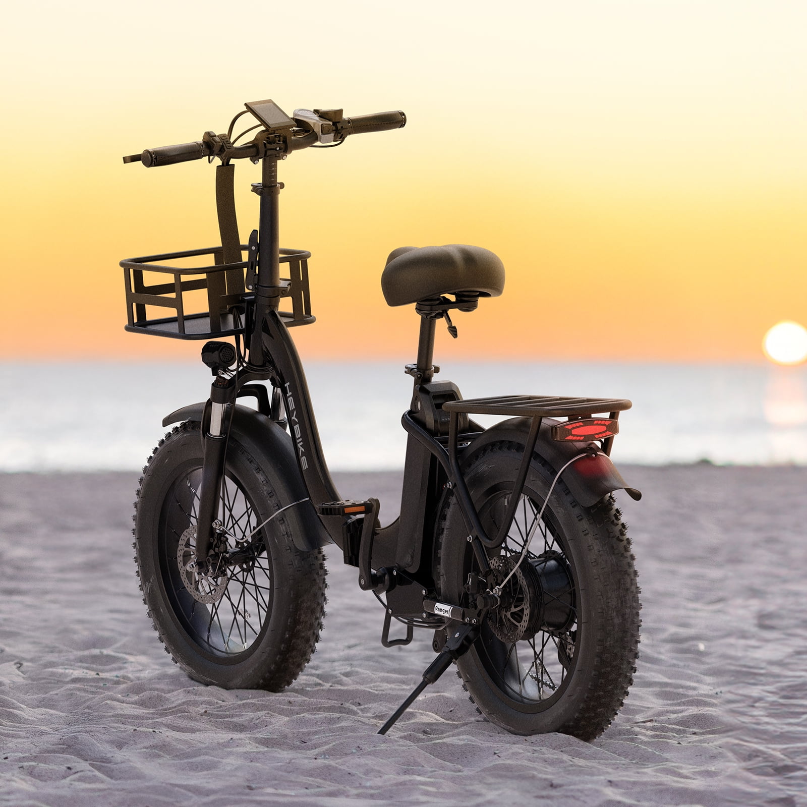Heybike Ranger 2.0 Electric Bike for Adults, 1400W Peak Motor Foldable Ebike with 600Wh Removable Battery, 20" Fat Tire All-Terrain Electric Bicycle with Front Suspension, UL 2849