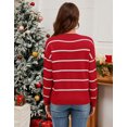 thumbnail image 3 of Striped Sweater for Women Crewneck Pullover Ugly Christmas Santa Knit Winter Clothes Lightweight Fall Long Sleeve knitted Sweaters Tops Alsol Lamesa, 3 of 5