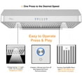 thumbnail image 2 of Awoco 30" Super Slim Under Cabinet 6-Electronic Buttons Stainless Steel Range Hood, 2 of 6