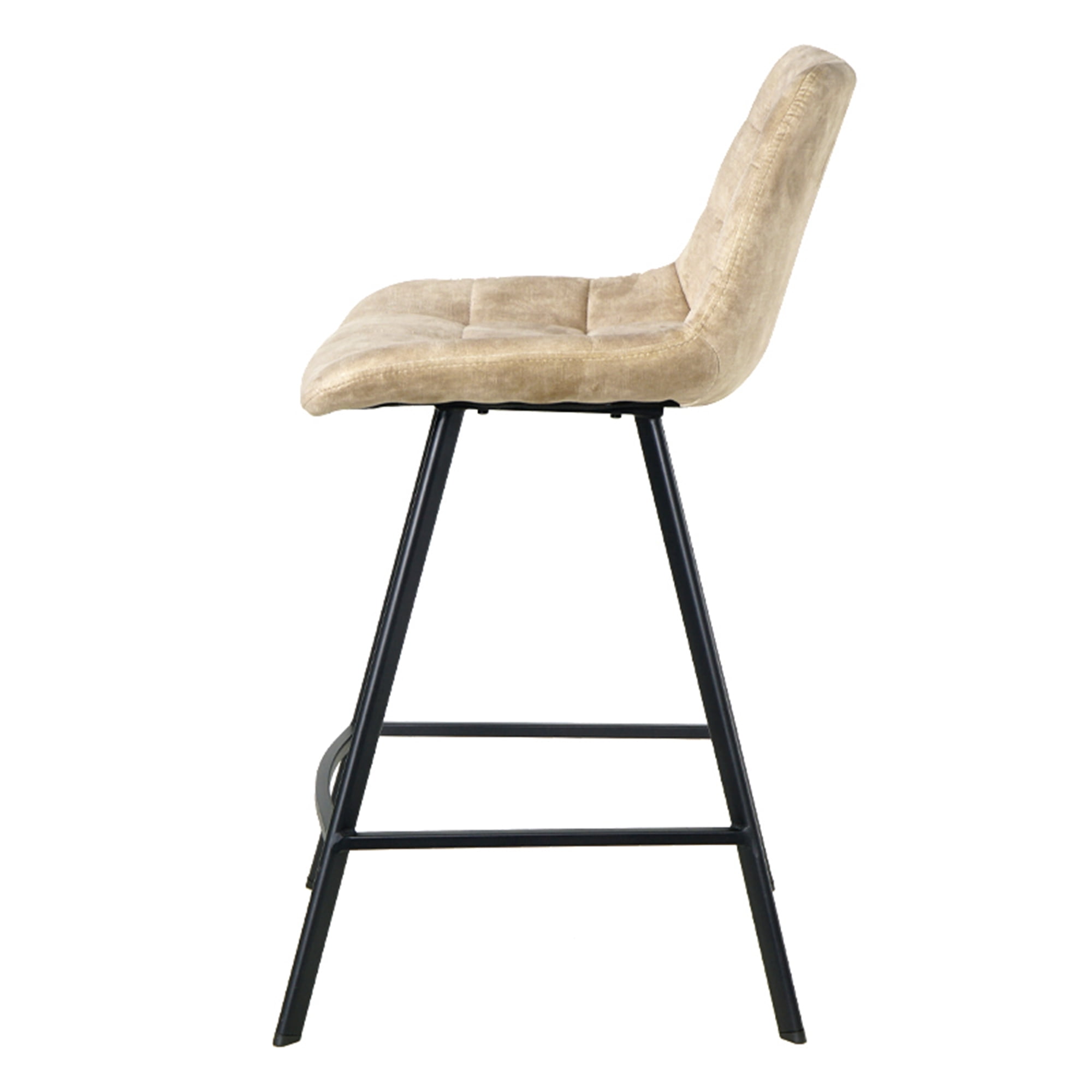 Kepooman 2pcs Iron High Counter Bar Chair, Metal High Bar Stool Chair for Dining Room, Bar Dining Chair for Counter, Cream Color