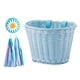 thumbnail image 5 of Cesta de bicicleta para niños, cesta tejida a mano, decoración de bicicleta desmontable con 2 correas Azul, 5 of 9