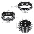 thumbnail image 3 of Pulseras Hicarer de piel punk con tachuelas para hombre y mujer, 3 of 7
